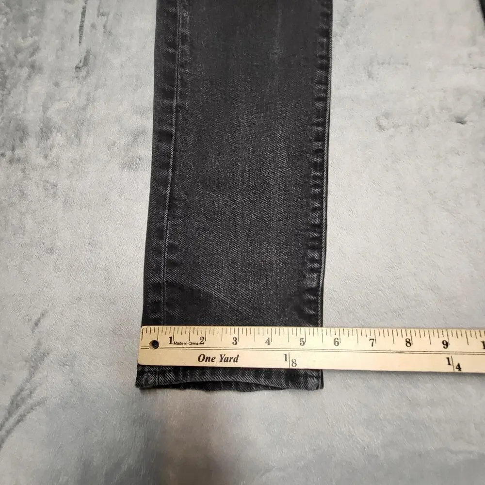 Levi's Jeans Mens 33x34 Black Skinny Slim Distressed Stretch Denim Pockets Logo